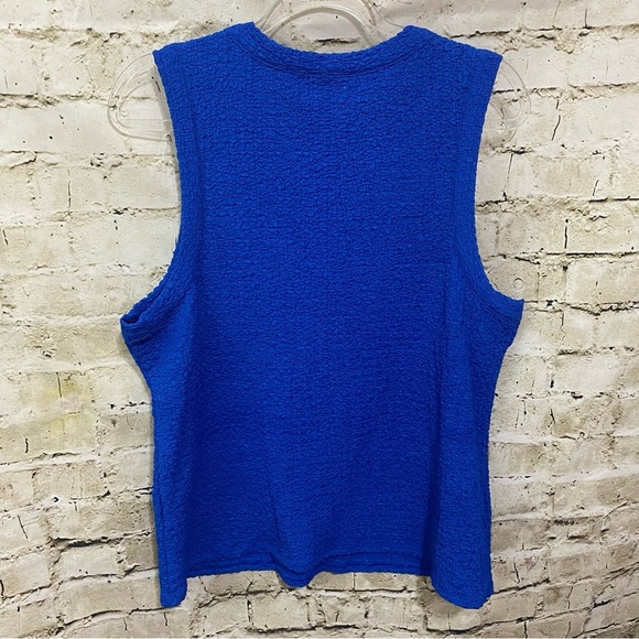 Nine West Royal Blue Sleeveless Stretchy Scoop Neck Tank Top - Picture 3 of 5